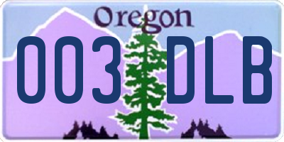 OR license plate 003DLB