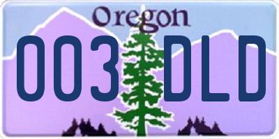 OR license plate 003DLD