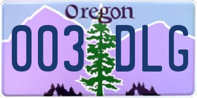 OR license plate 003DLG