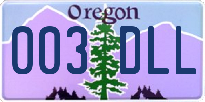 OR license plate 003DLL
