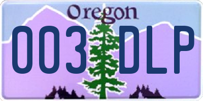 OR license plate 003DLP