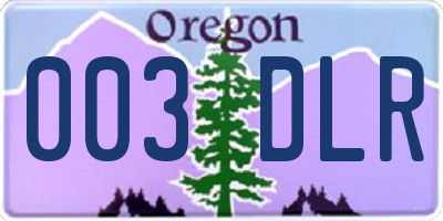 OR license plate 003DLR