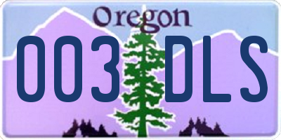 OR license plate 003DLS