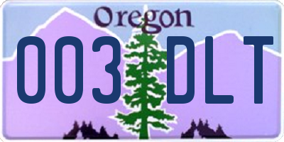 OR license plate 003DLT