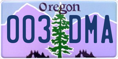 OR license plate 003DMA