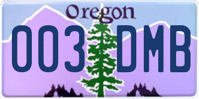 OR license plate 003DMB