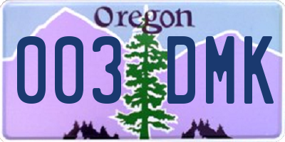 OR license plate 003DMK