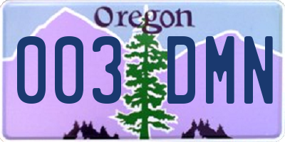 OR license plate 003DMN