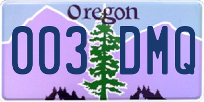 OR license plate 003DMQ