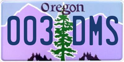 OR license plate 003DMS