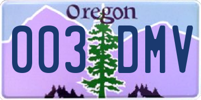 OR license plate 003DMV