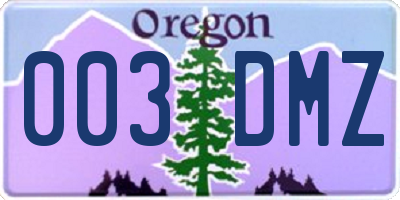 OR license plate 003DMZ