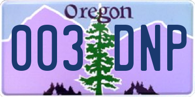 OR license plate 003DNP