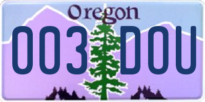 OR license plate 003DOU
