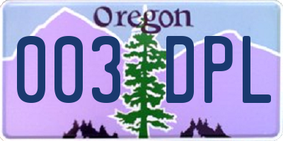 OR license plate 003DPL