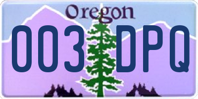 OR license plate 003DPQ