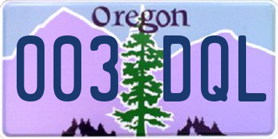 OR license plate 003DQL