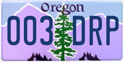 OR license plate 003DRP