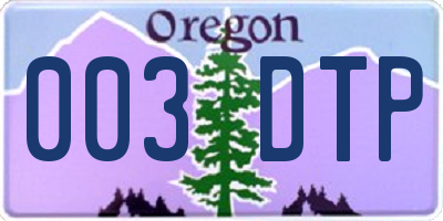 OR license plate 003DTP
