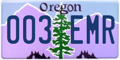 OR license plate 003EMR