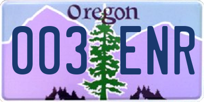OR license plate 003ENR