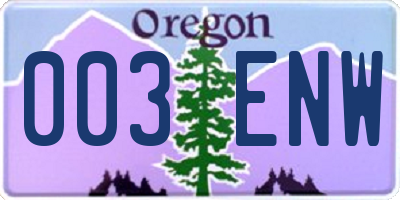 OR license plate 003ENW