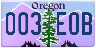 OR license plate 003EOB