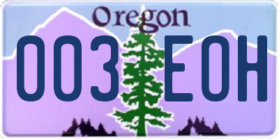 OR license plate 003EOH