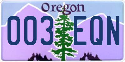 OR license plate 003EQN