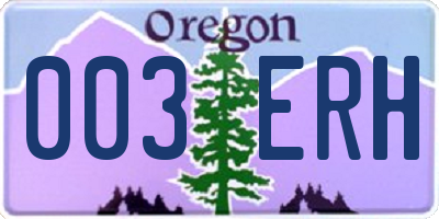 OR license plate 003ERH