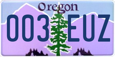 OR license plate 003EUZ