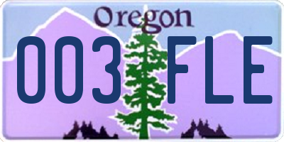 OR license plate 003FLE