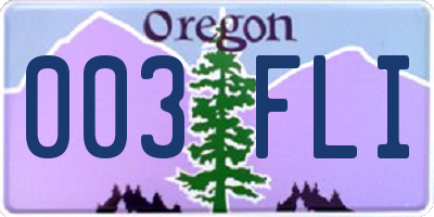 OR license plate 003FLI
