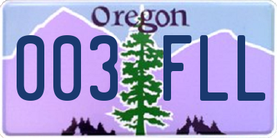 OR license plate 003FLL