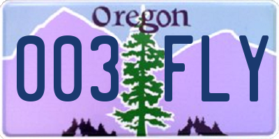 OR license plate 003FLY