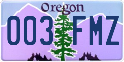 OR license plate 003FMZ