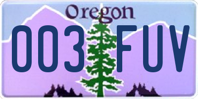 OR license plate 003FUV