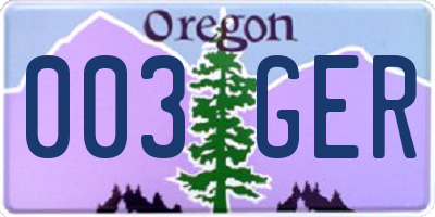 OR license plate 003GER