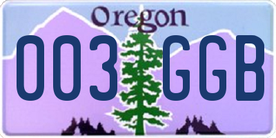 OR license plate 003GGB