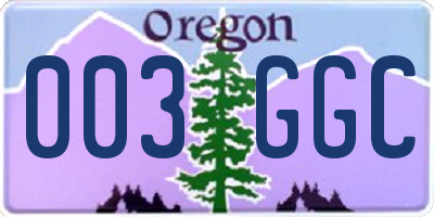 OR license plate 003GGC