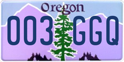 OR license plate 003GGQ