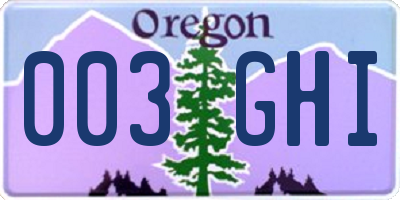 OR license plate 003GHI