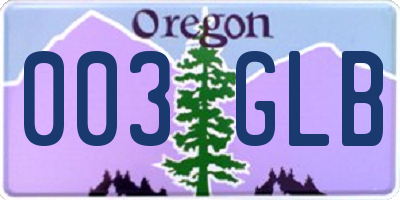 OR license plate 003GLB