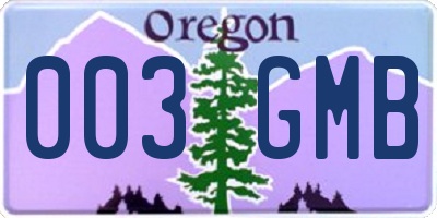 OR license plate 003GMB
