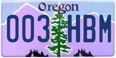 OR license plate 003HBM