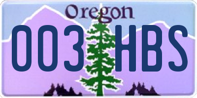 OR license plate 003HBS