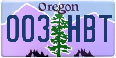 OR license plate 003HBT