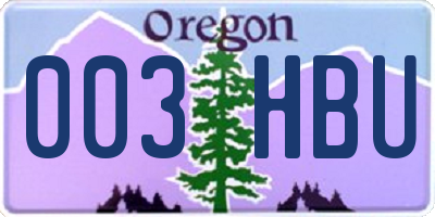 OR license plate 003HBU