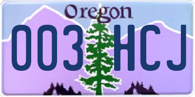 OR license plate 003HCJ