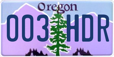 OR license plate 003HDR